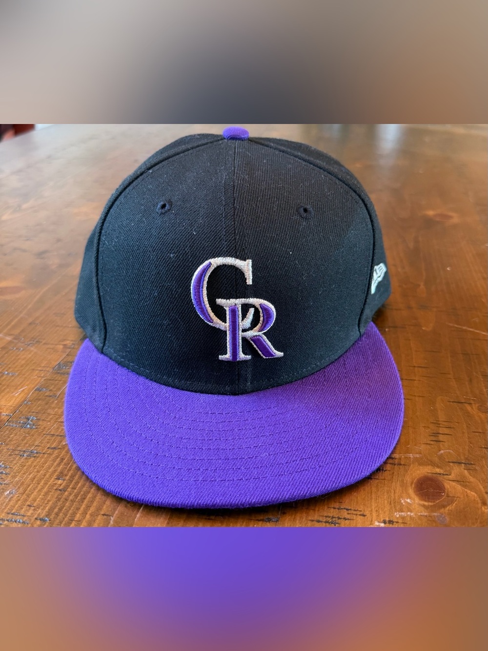 Colorado Rockies Black and Purple MLB Fitted Cap. Size 7 1/2